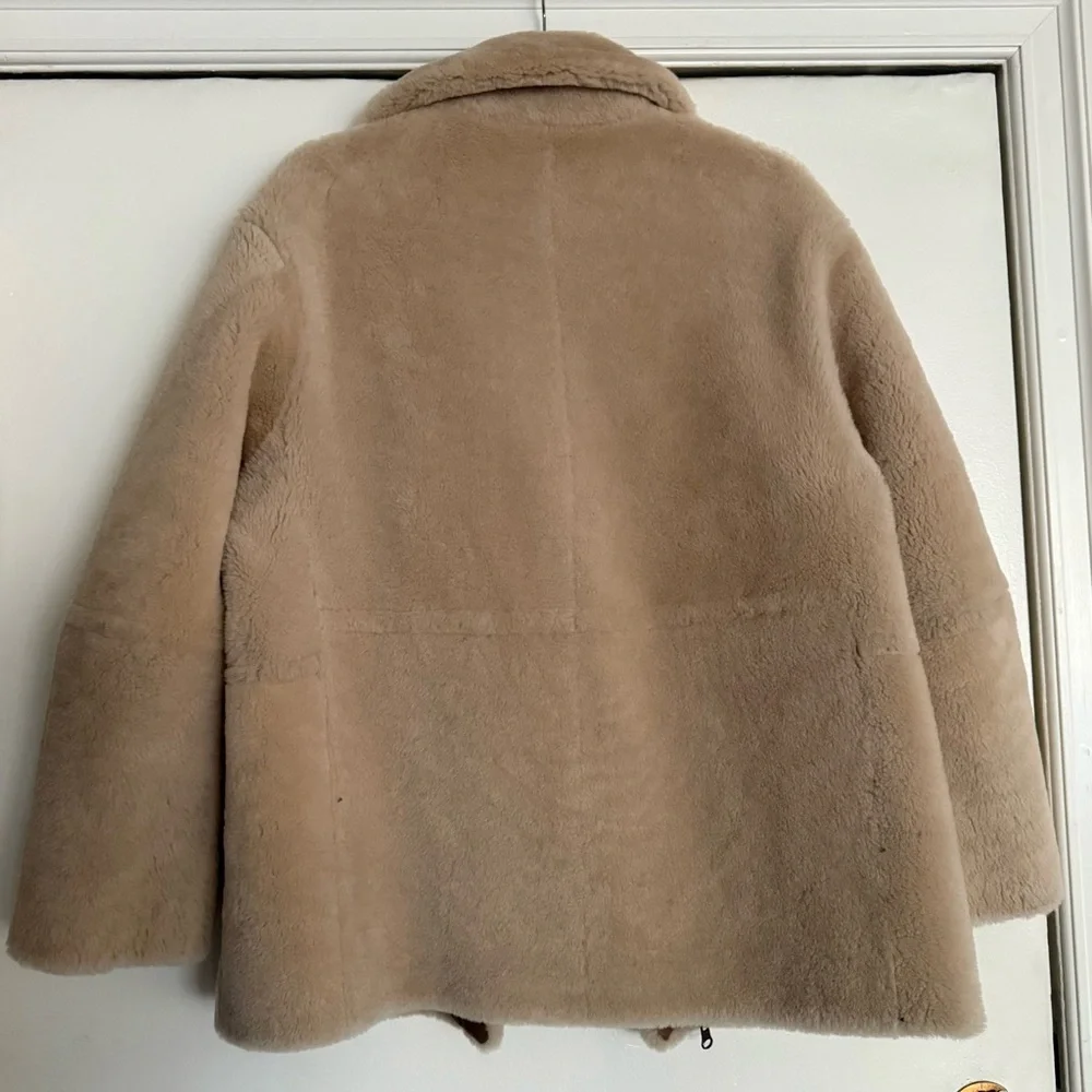 VINCE Reversible Leather and Shearling Jacket - Picture 10 of 11